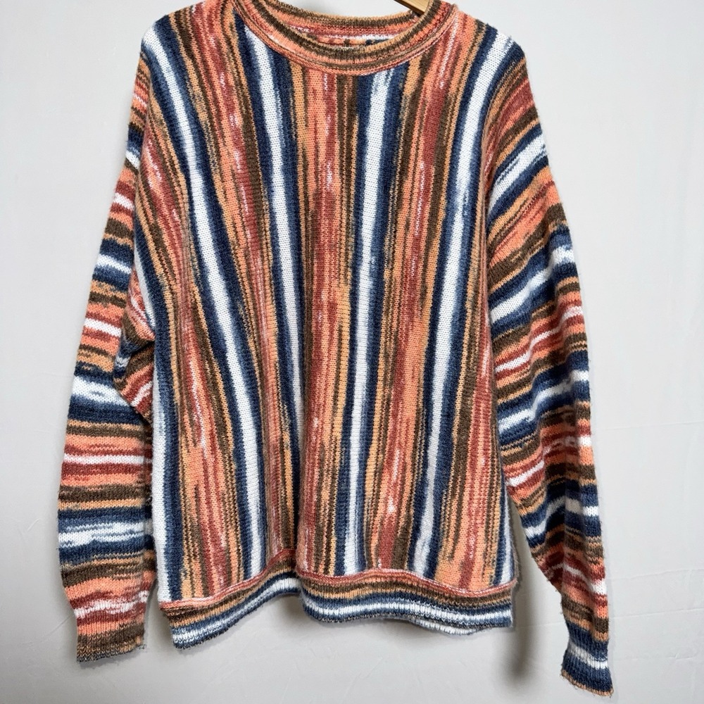 Earthbound‎ Trading Co Knit Striped Pullover Sweater Multicolor Crew Neck XXL